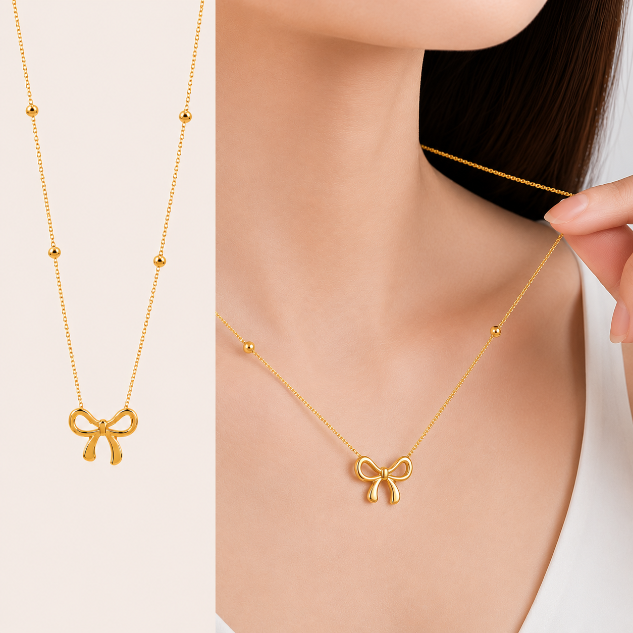 Gold Platted Bow Pendant
