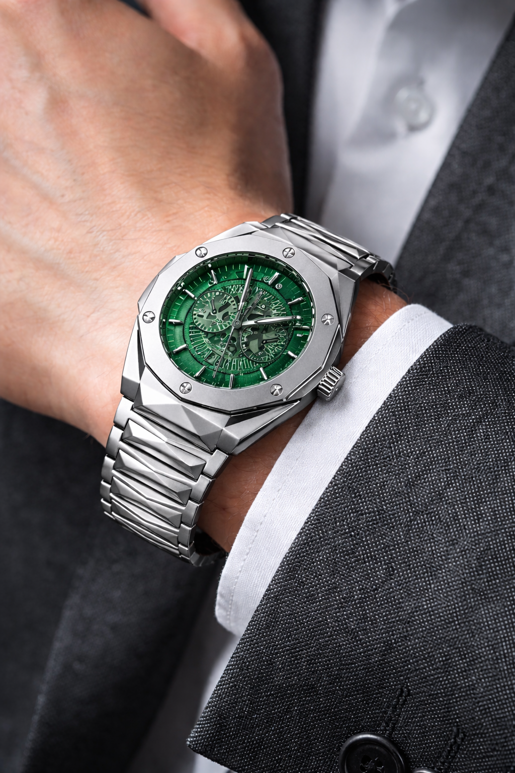 Hubolt Stainless Steel Chain Watch For Men