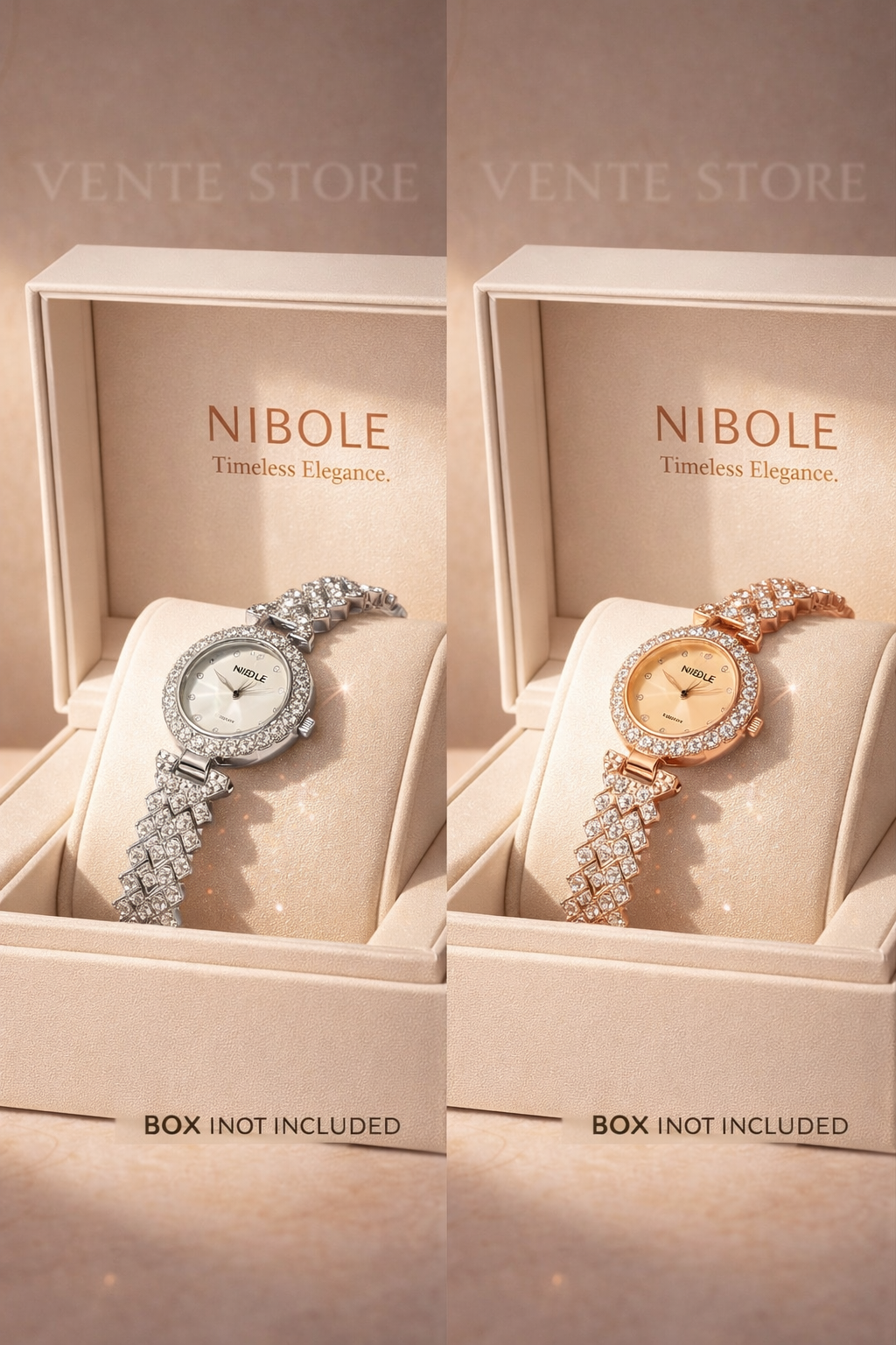 Luxury Diamond Stainless Steel Wrist Watch for womens