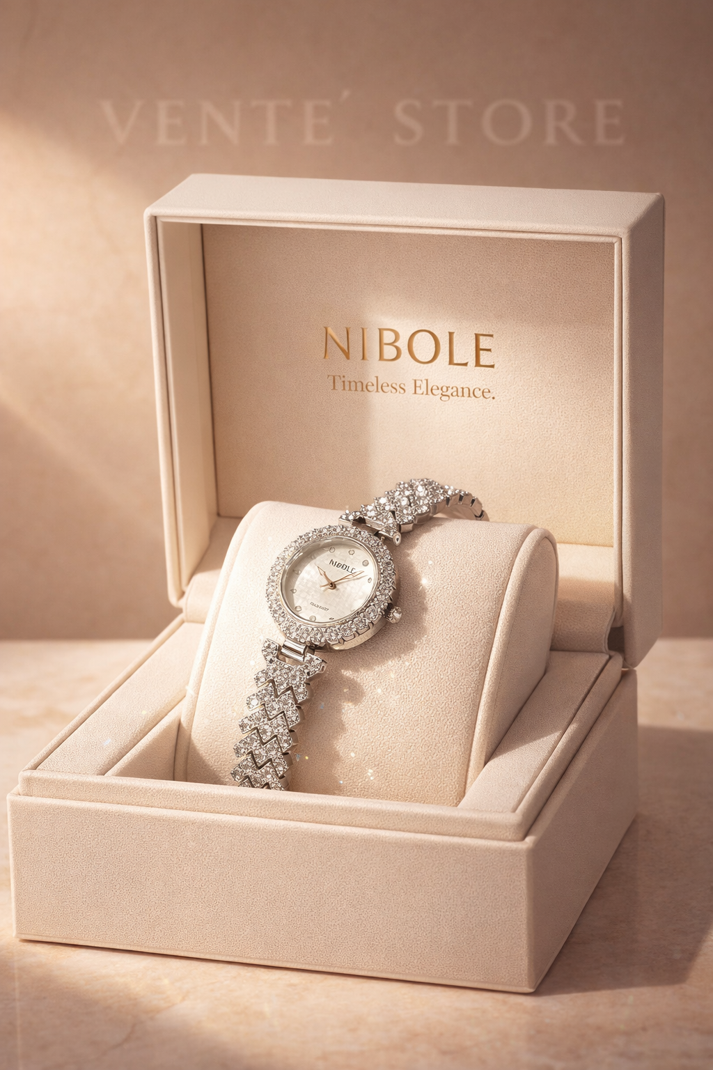 Luxury Diamond Stainless Steel Wrist Watch for womens