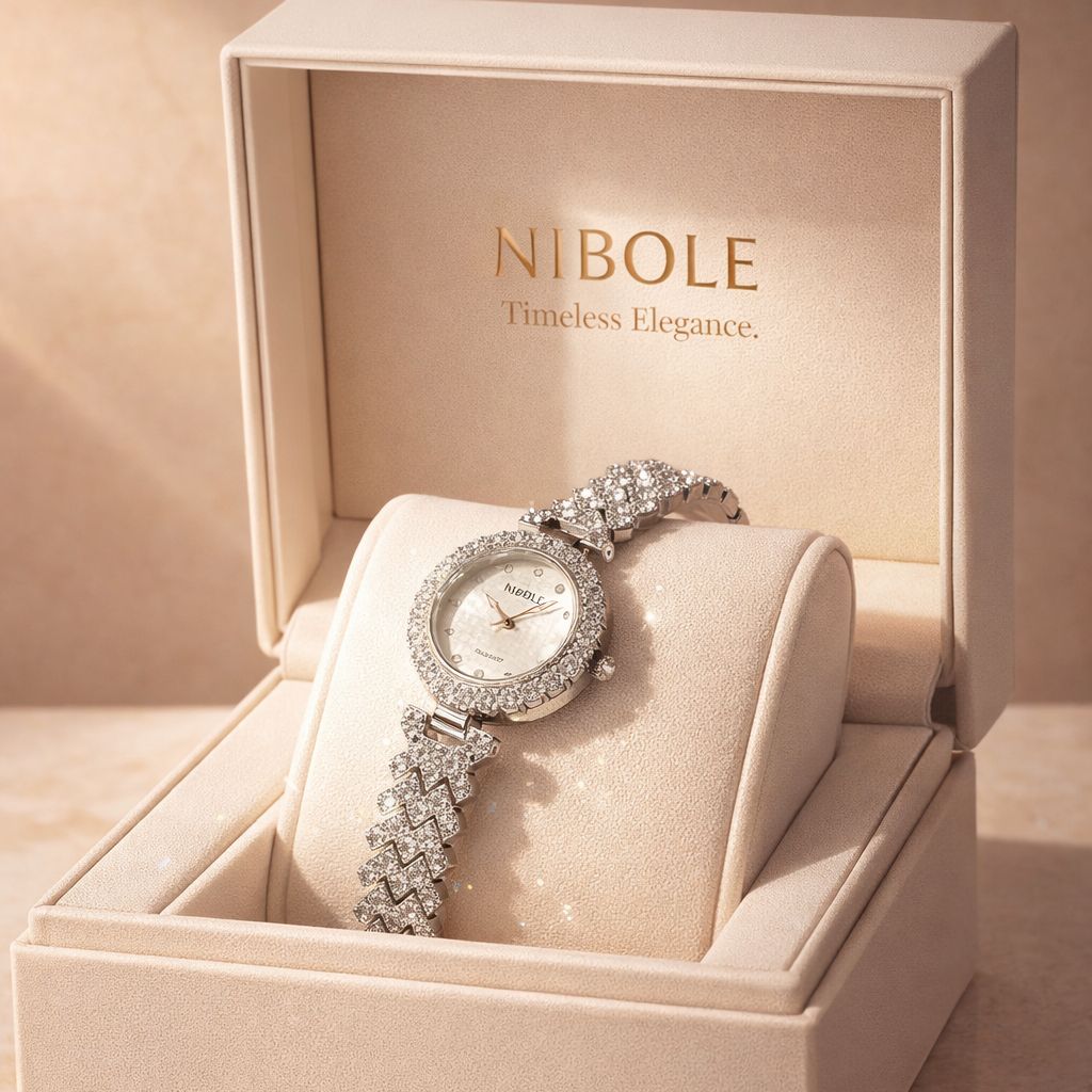 Luxury Diamond Stainless Steel Wrist Watch for womens