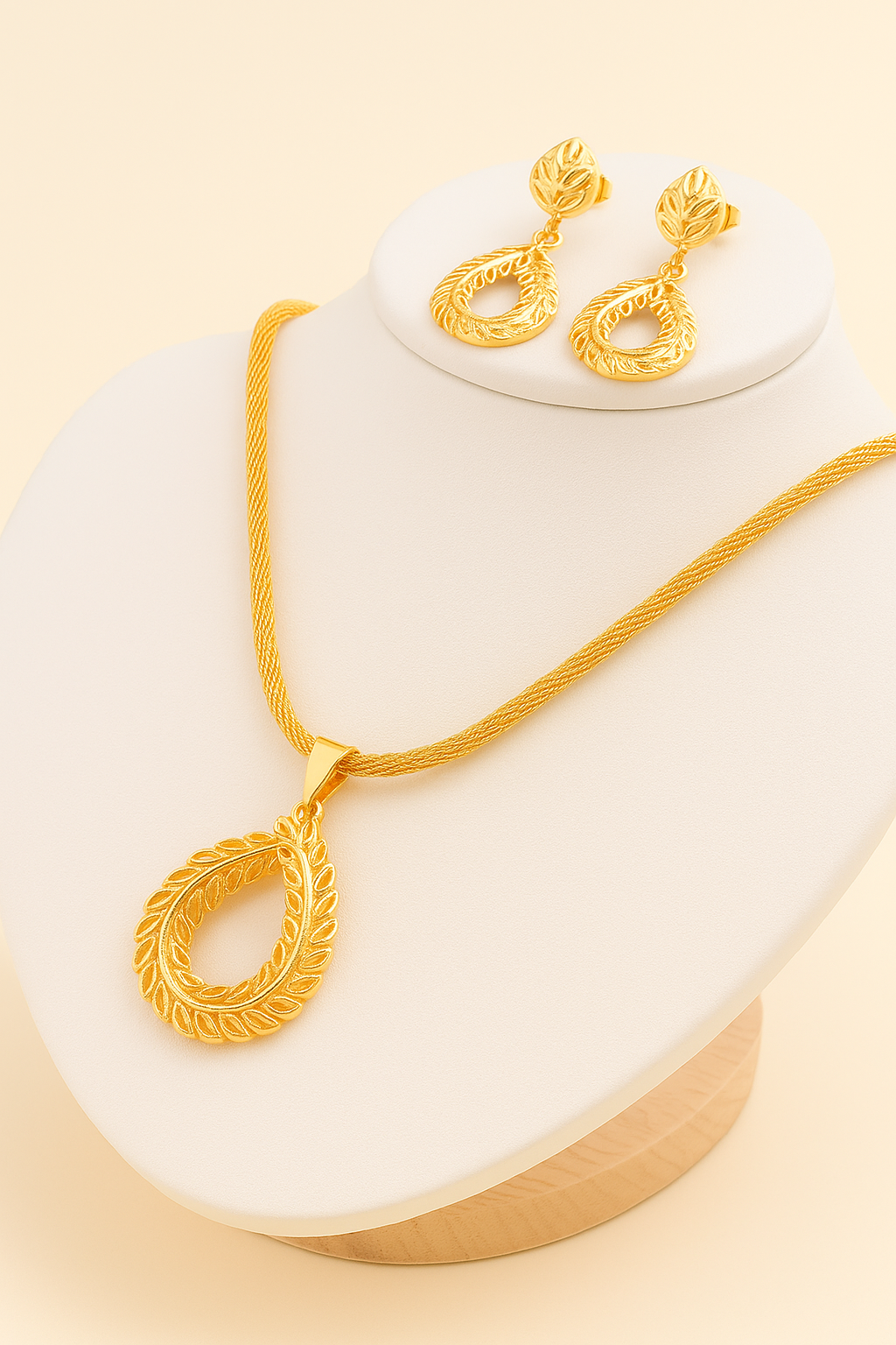Gold Plated Necklace & Earrings Set