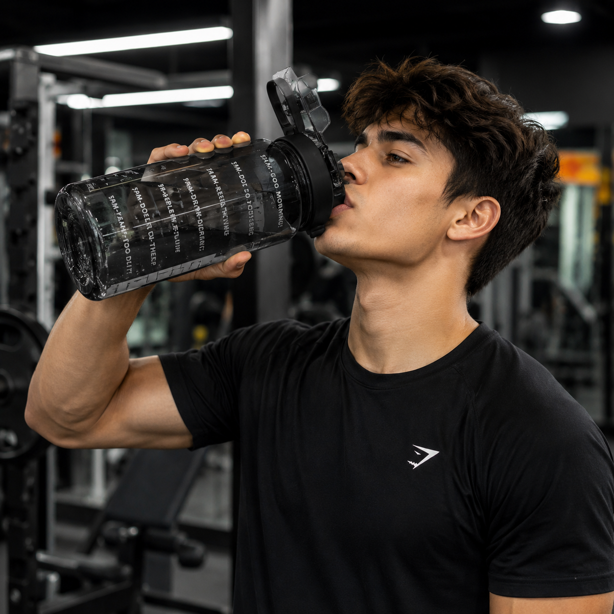 Large Capacity Bottle with Straw -Fitness Time Marker Bottle