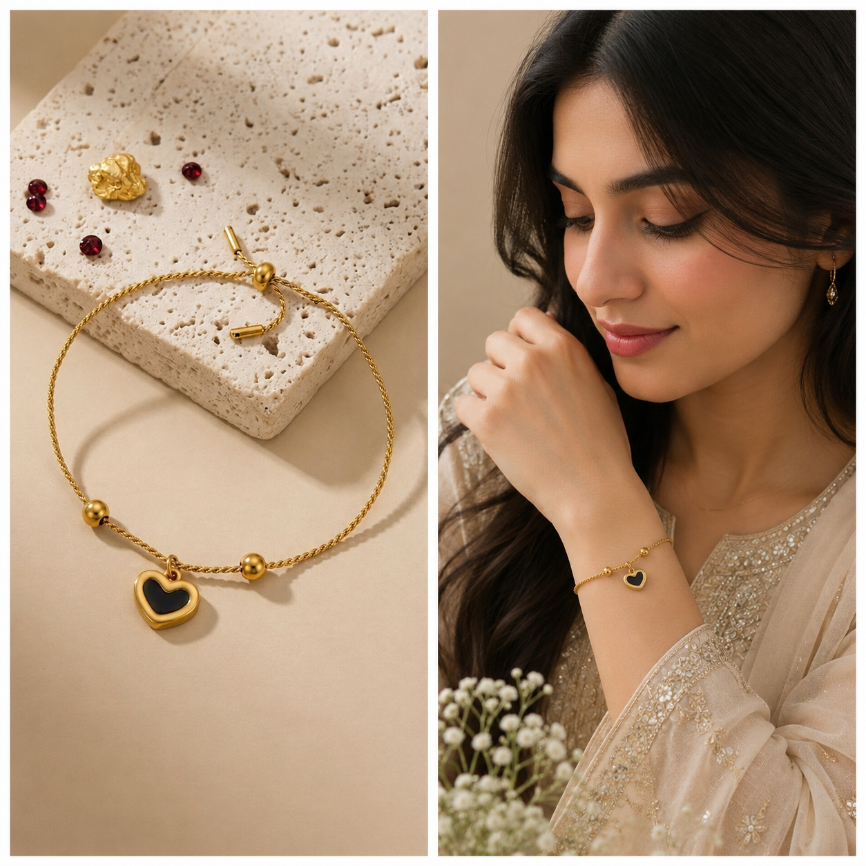 Elegant Heart Charm Bracelet