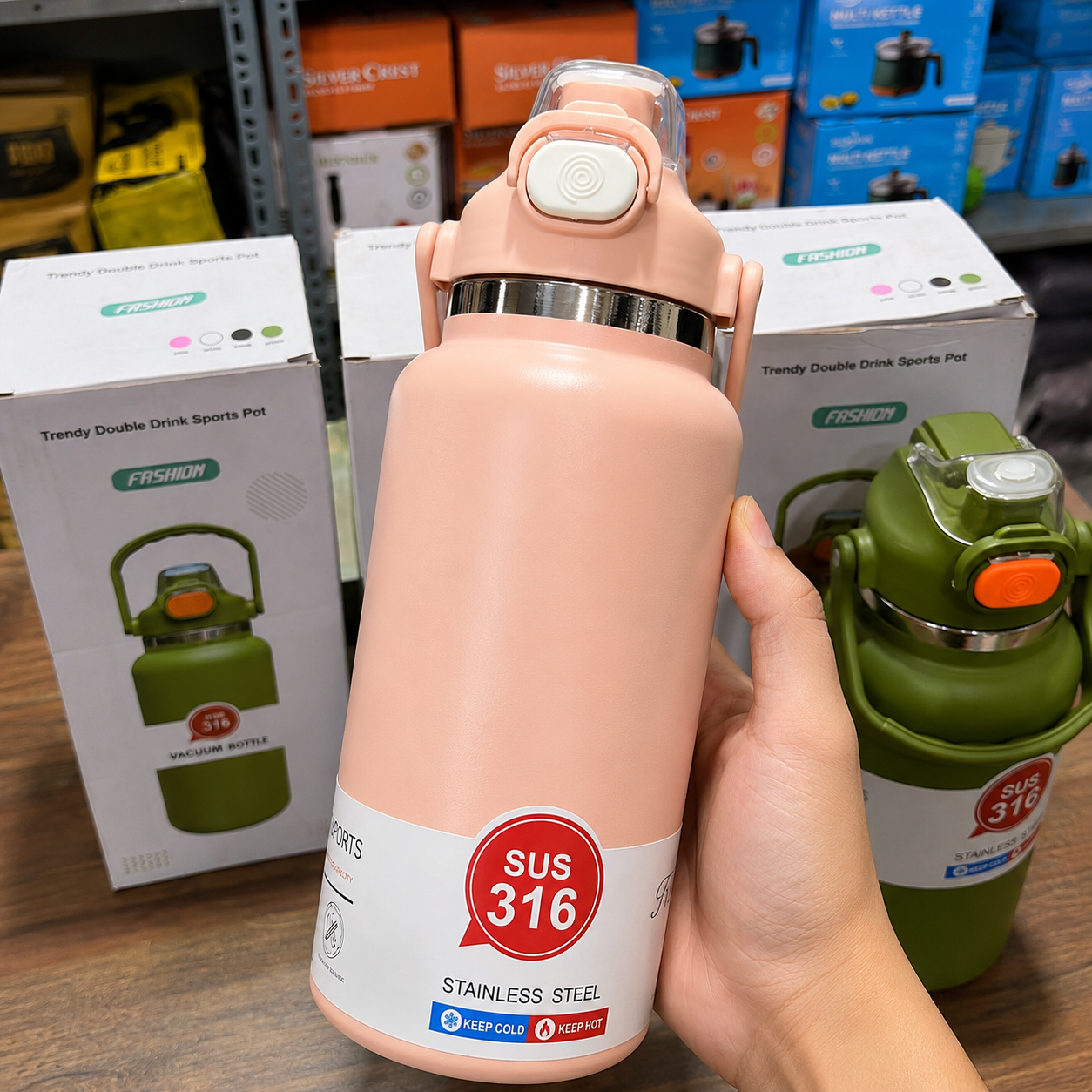316 Stainless Steel Vacuum Large Capacity Water Bottle 1350ml