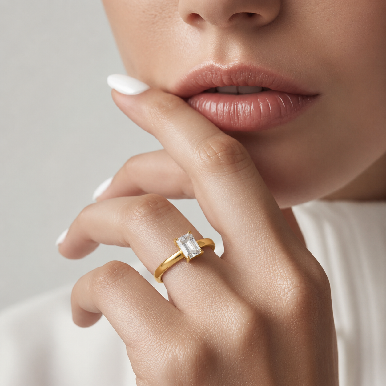 Emerald Cut Gold Ring