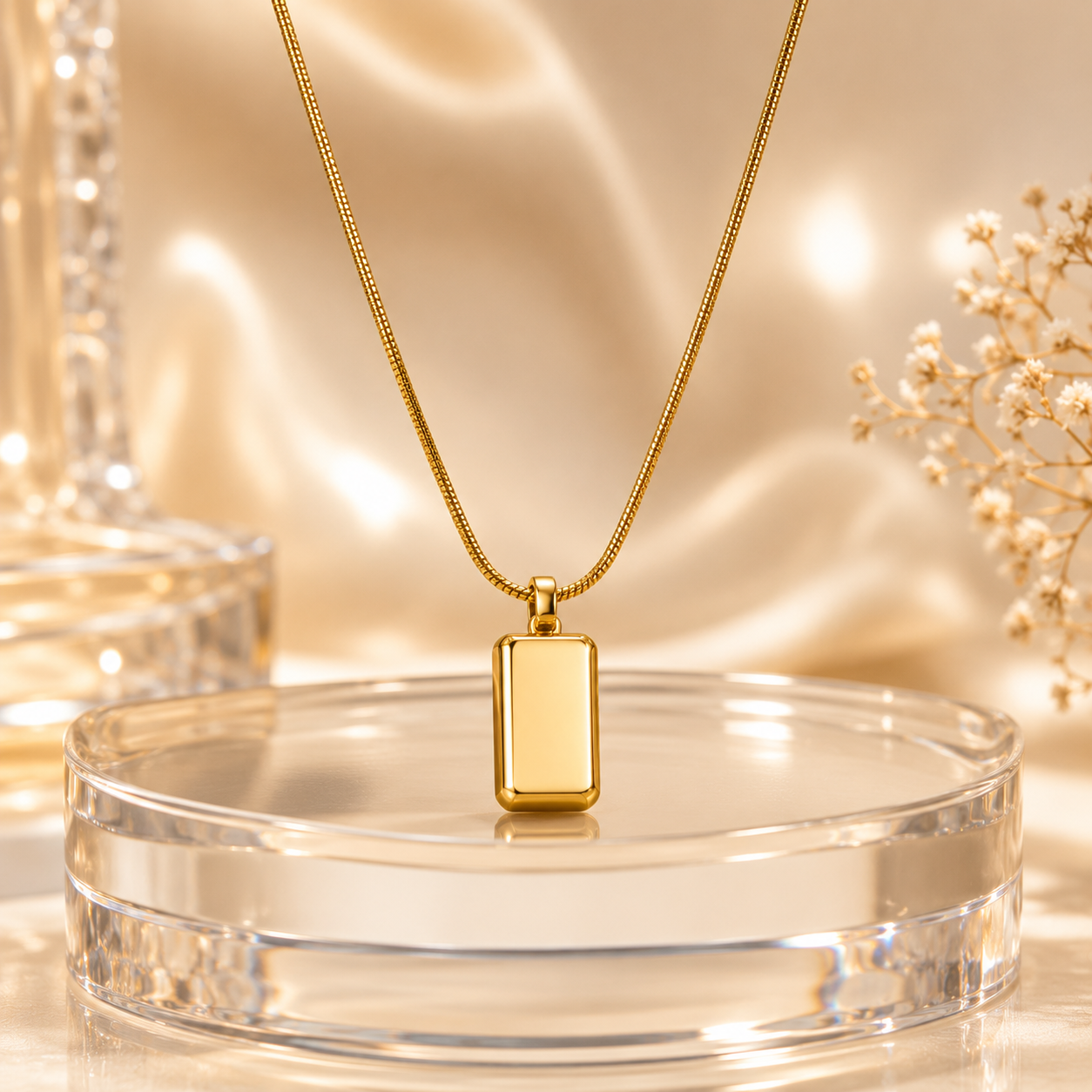 Minimalist Gold Bar Pendant Necklace