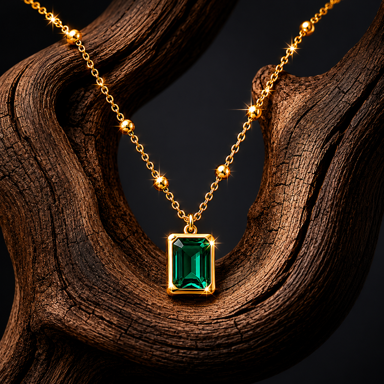Emerald Green Pendant Necklace