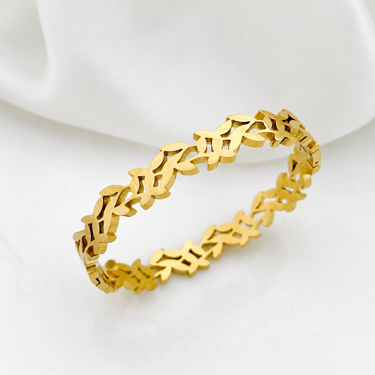 Gold Leaf Handcuff / Bracelet for Women
