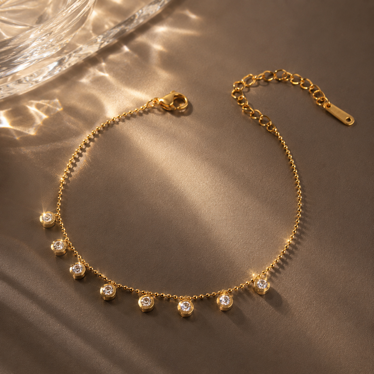 Golden Dangle Charm Bracelet