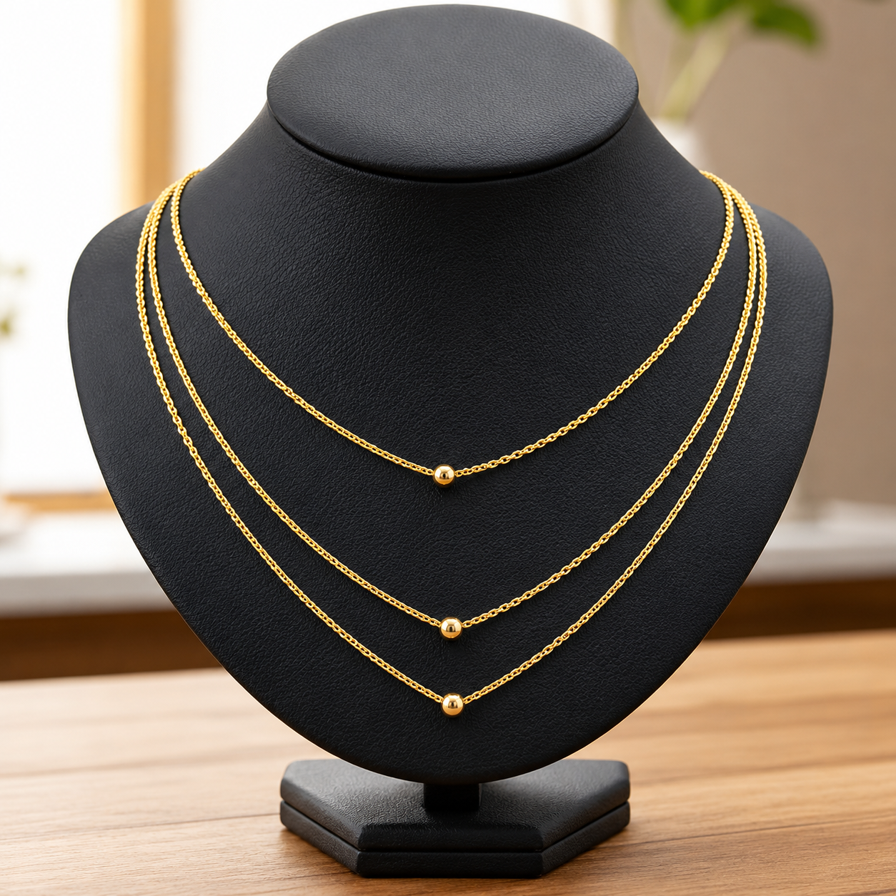 Elegant 3 Layer Gold Necklace for Women