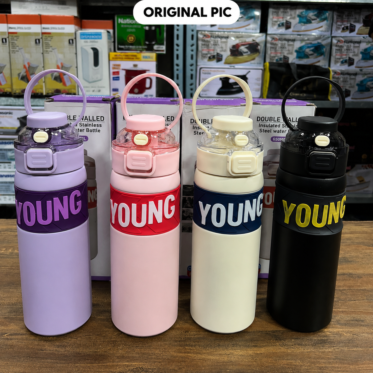 Young Stainless Steel 650 ML Vacuum Flask Insulated Water Bottle