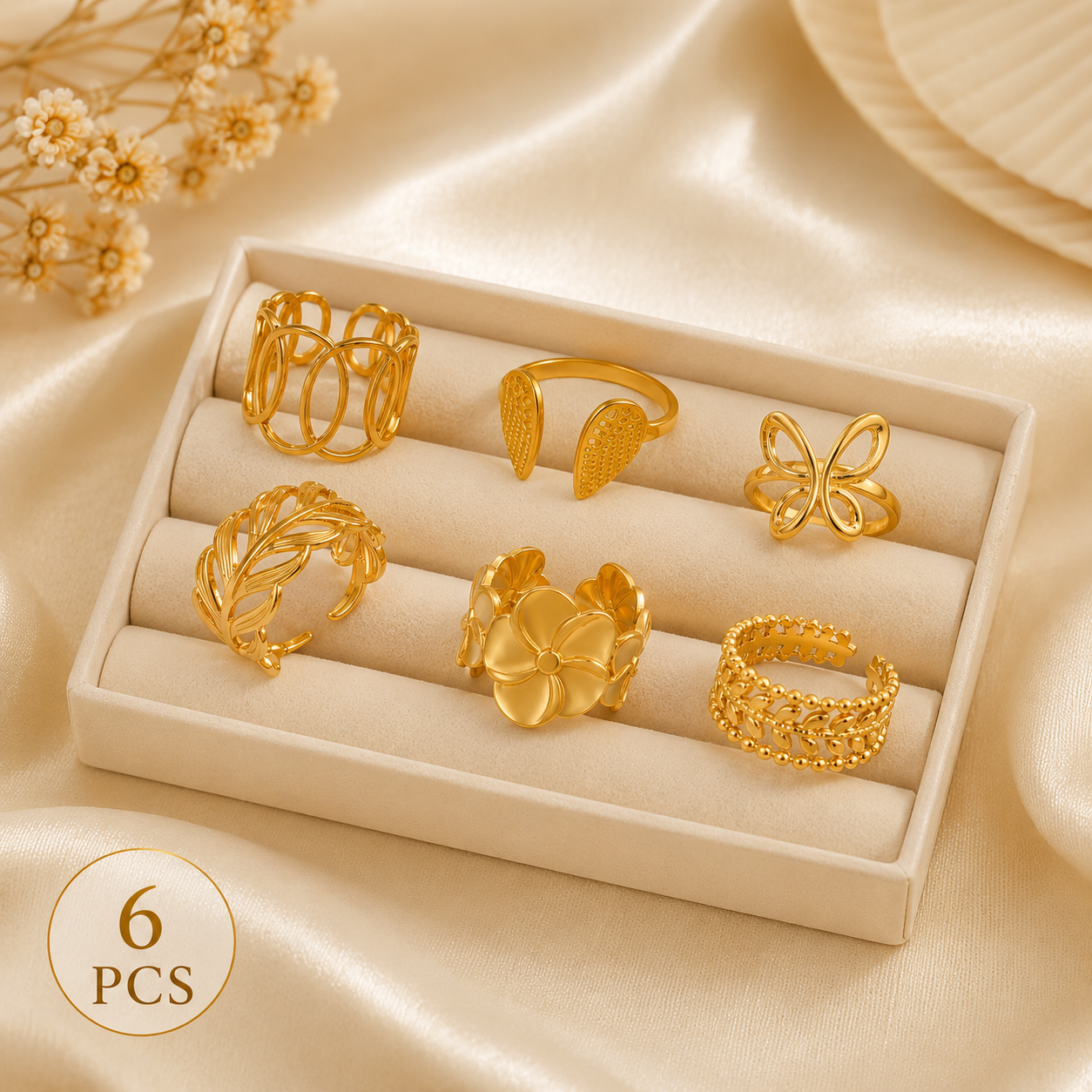 Adjustable Rings (Pack of 6 Rings)