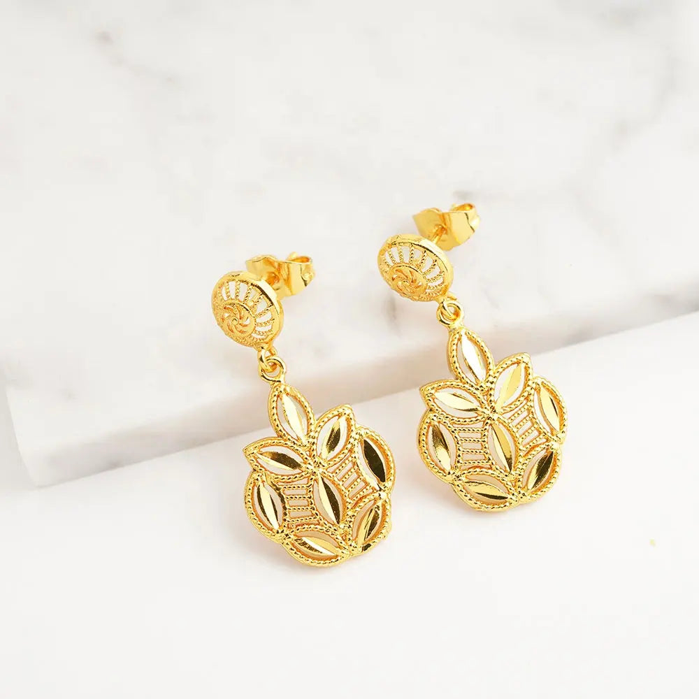 Gold Plated Necklace & Earrings Set