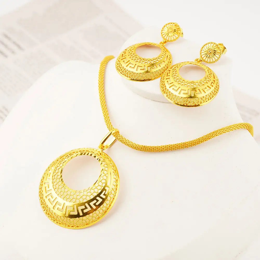 Gold Plated Necklace & Earrings Set