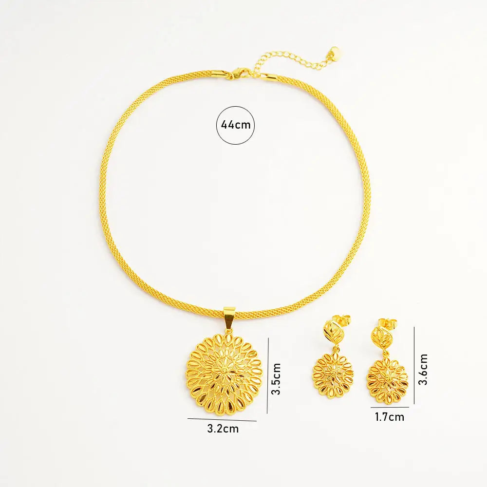 Gold Plated Necklace & Earrings Set