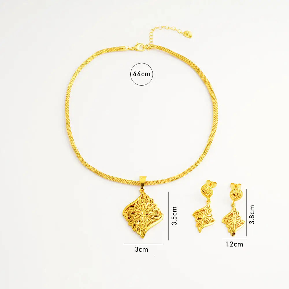 Gold Plated Necklace & Earrings Set