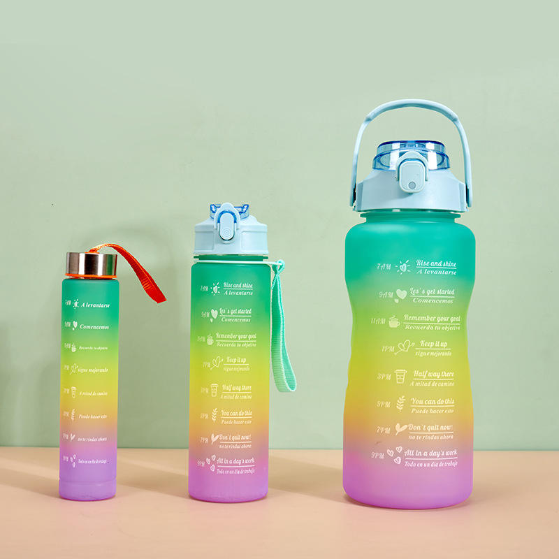 3-Pack Motivational Water Bottle Set with Time Marker