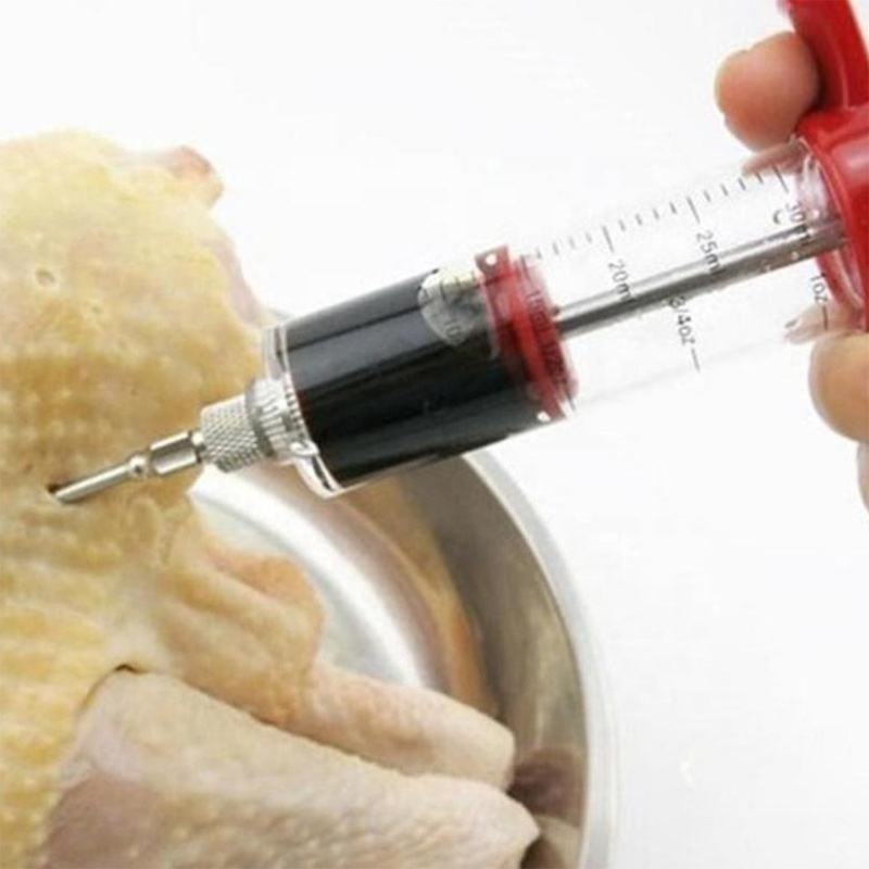 BBQ Marinade Injector Syringe Stainless Steel Meat Flavor Injector