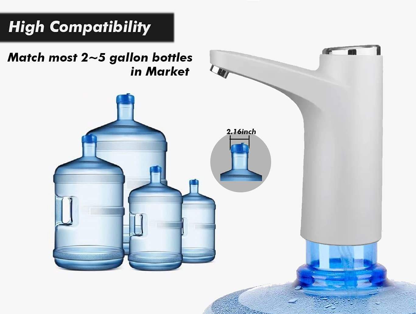Touch Intelligent USB Rechargeable Automatic Water Dispenser