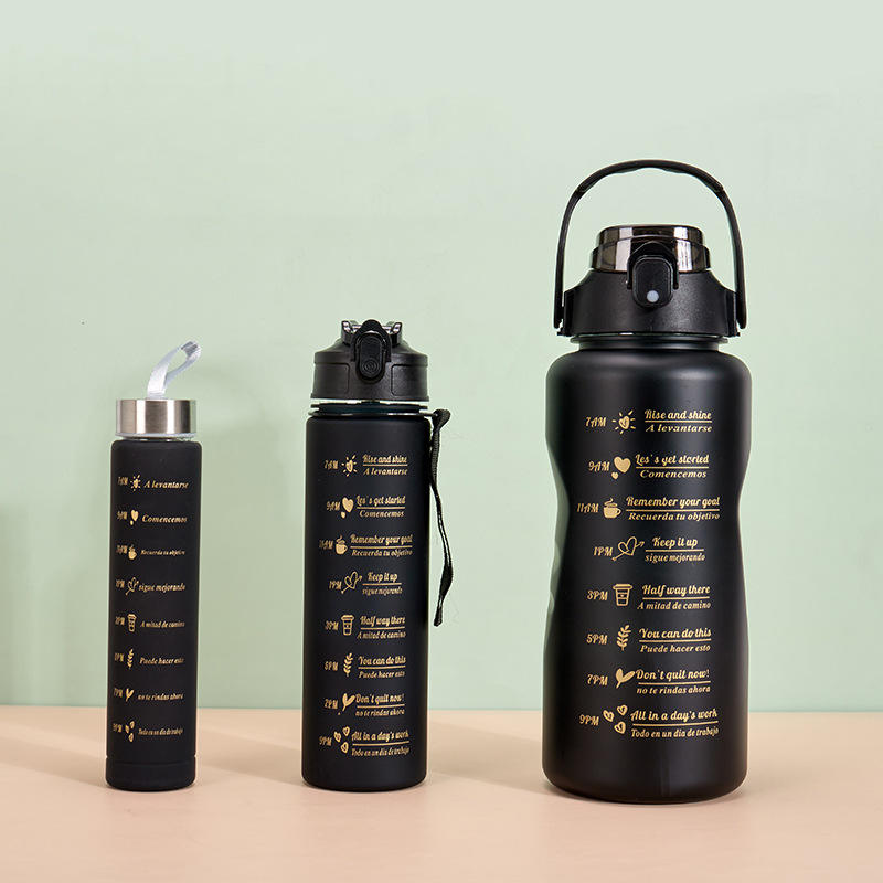 3-Pack Motivational Water Bottle Set with Time Marker