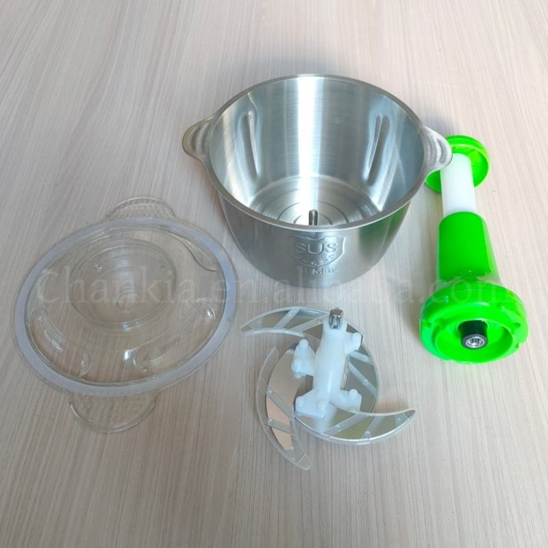 2L Manual Push Chopper Stainless Steel Meat & Vegetable Food Processor