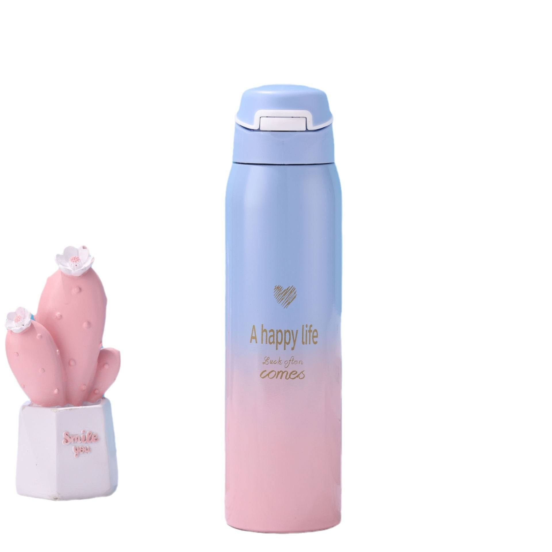Gradient Color Vacuum Insulated Stainless Steel Flask Water Bottle