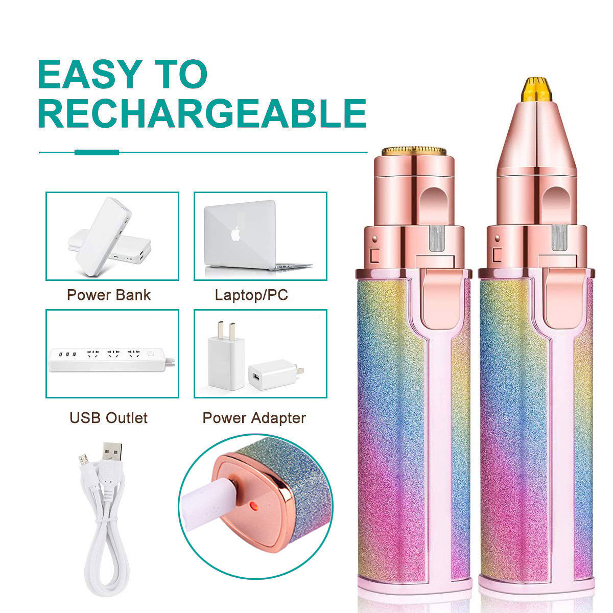 2 in 1 Eyebrow & Facial Hair Remover for Women