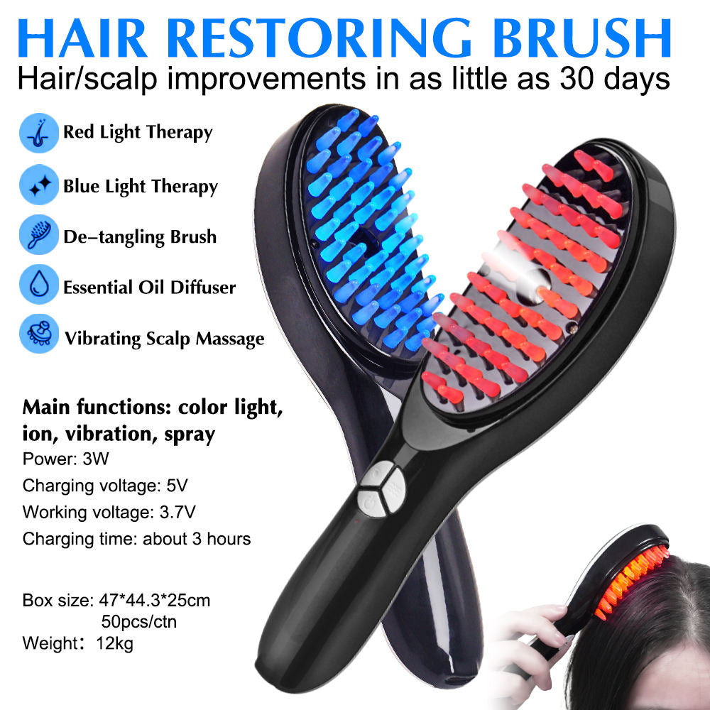 Electric Scalp Massage Comb -Hair Oil Massag Growth Brush with Spray