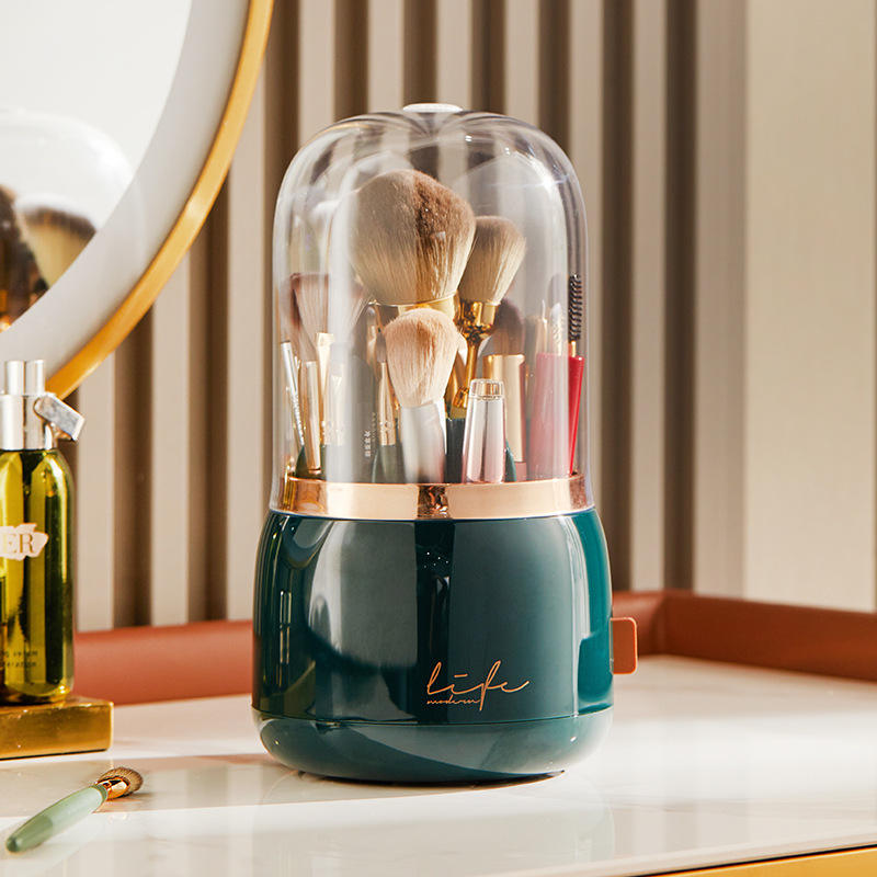 Makeup Brush Holder Organizer Cosmetic Brush Storage Case with Lid
