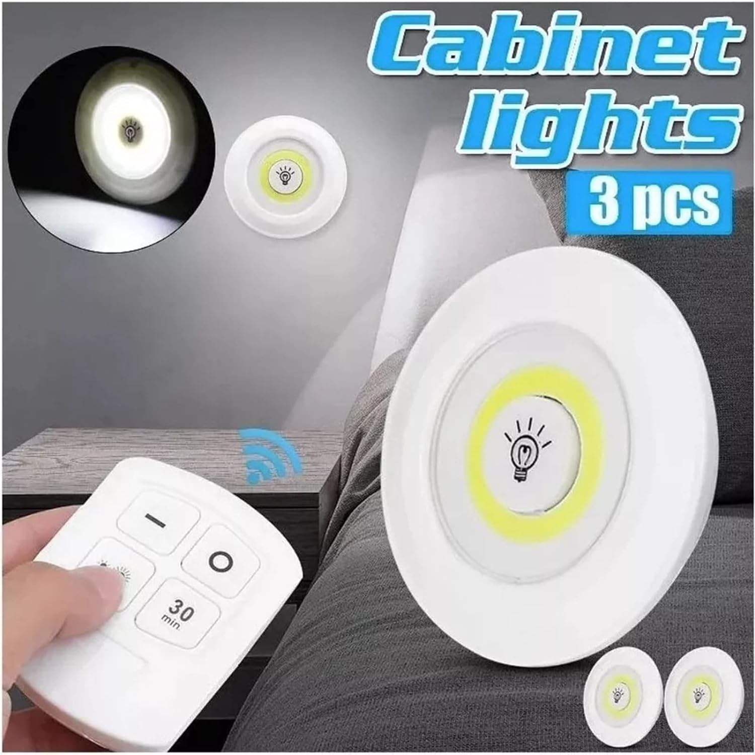 3 Pec Tap LED Light With Remote Control