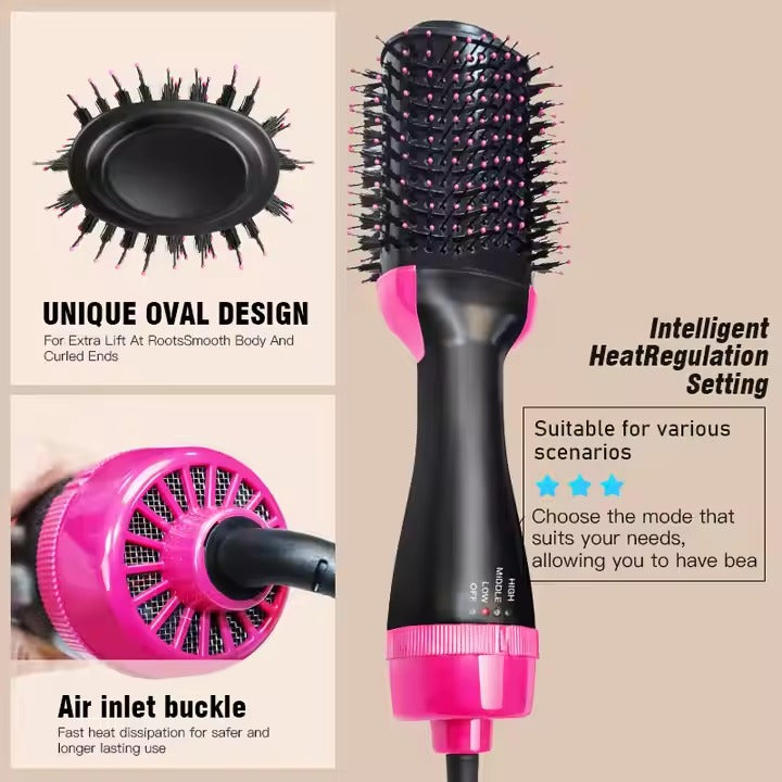 Electric Styling One-step Hair Dryer Brush With Hot air Straightener