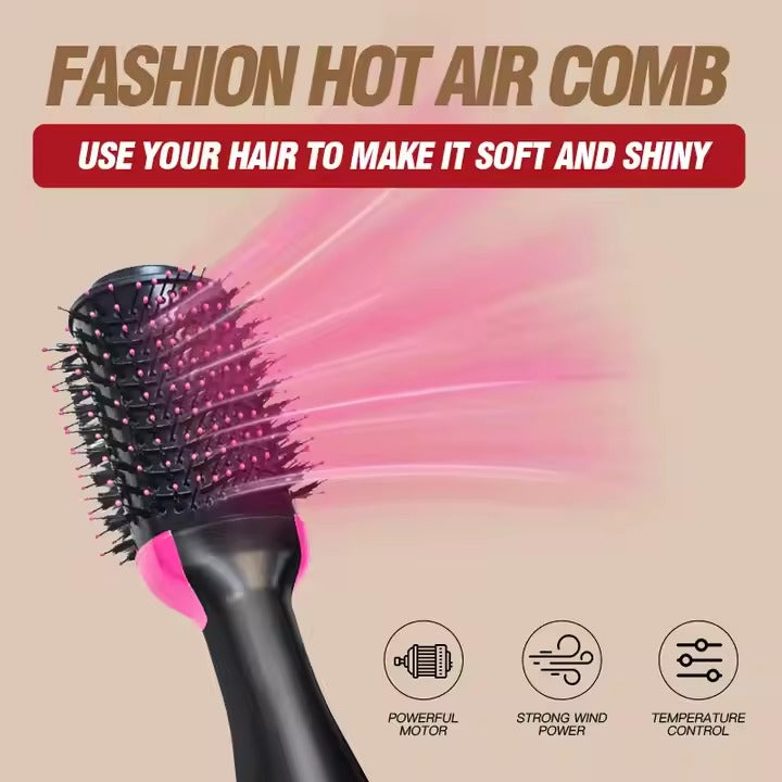 Electric Styling One-step Hair Dryer Brush With Hot air Straightener