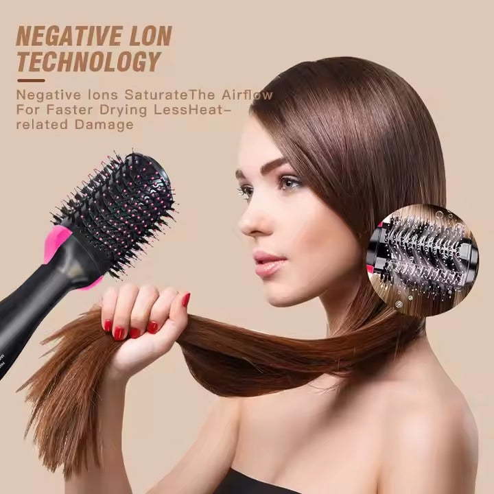 Electric Styling One-step Hair Dryer Brush With Hot air Straightener