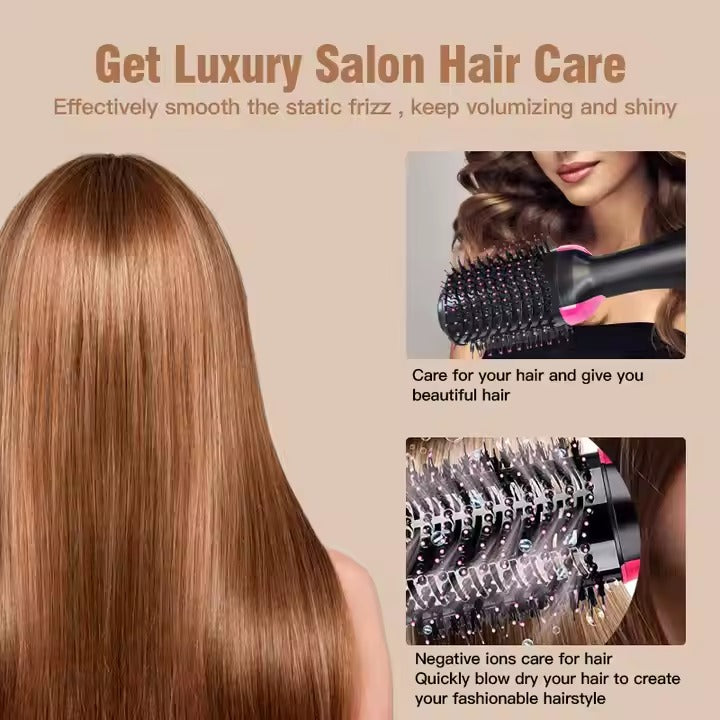 Electric Styling One-step Hair Dryer Brush With Hot air Straightener