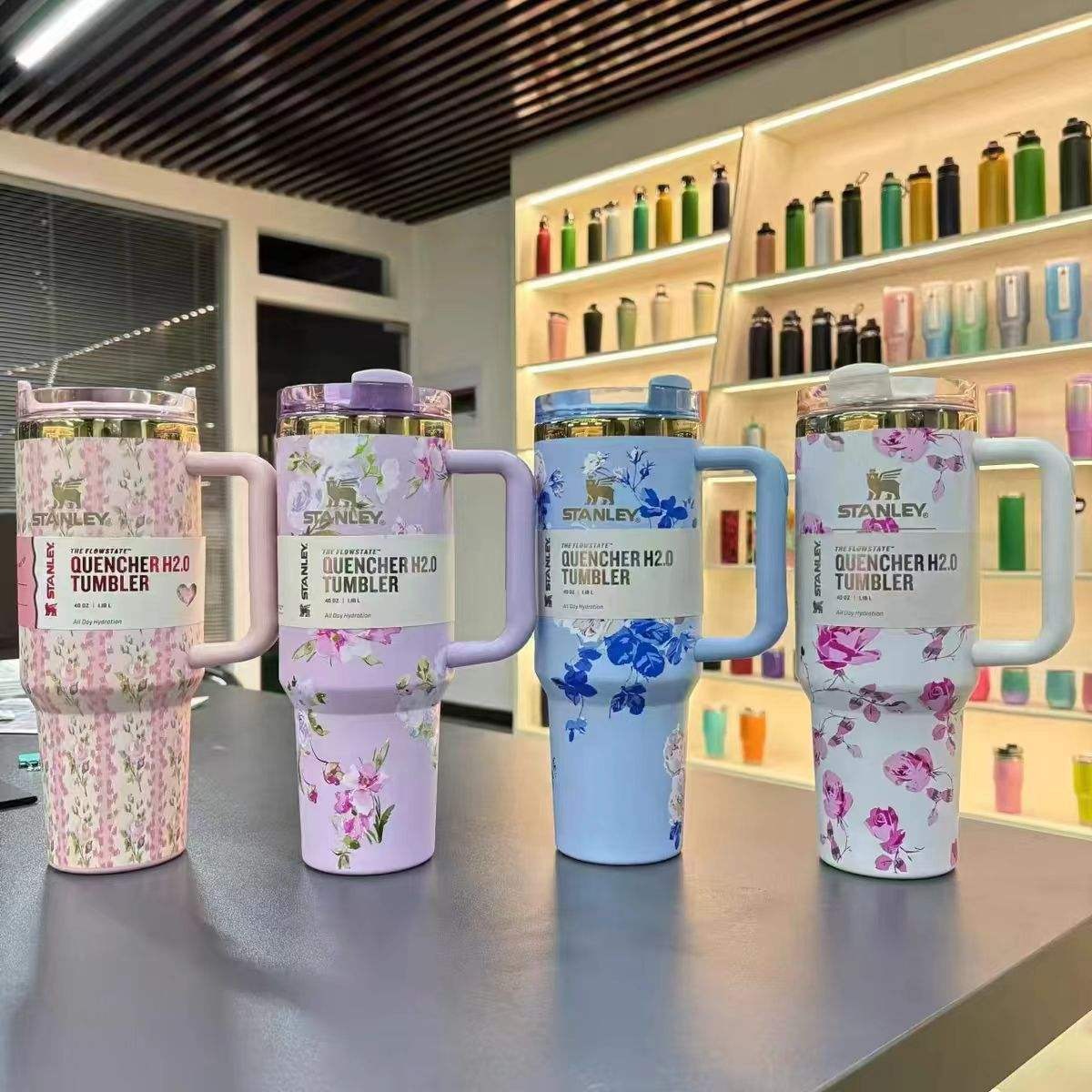 Floral Printed Stanley Tumbler 40oz – Insulated Stainless Steel