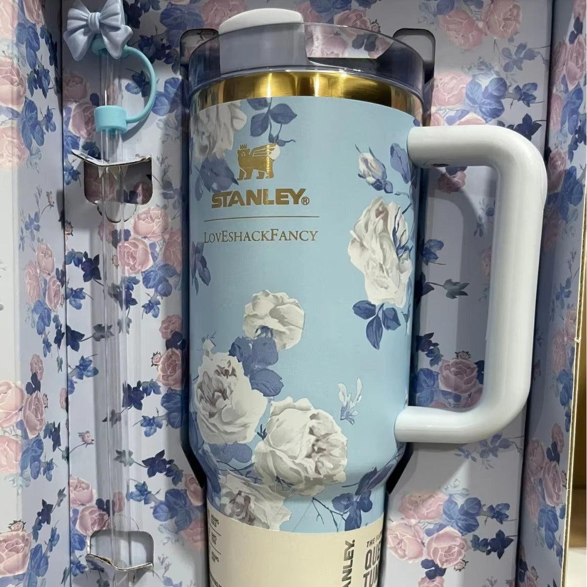 Floral Printed Stanley Tumbler 40oz – Insulated Stainless Steel