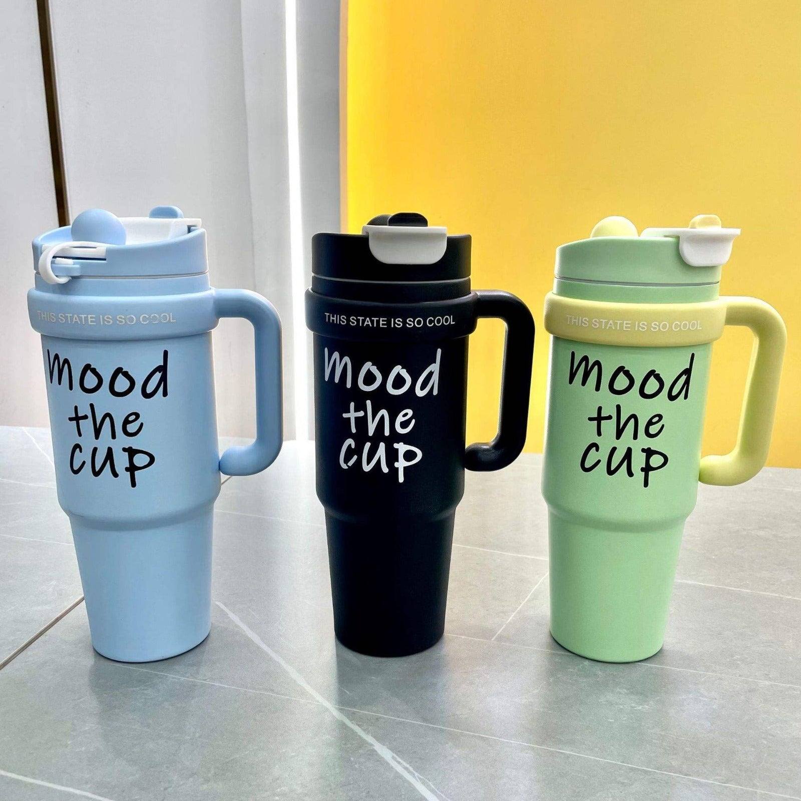 1200ml Stainless Steel Tumbler Water bottle with Handle & Straw for Hot & Cold Drinks