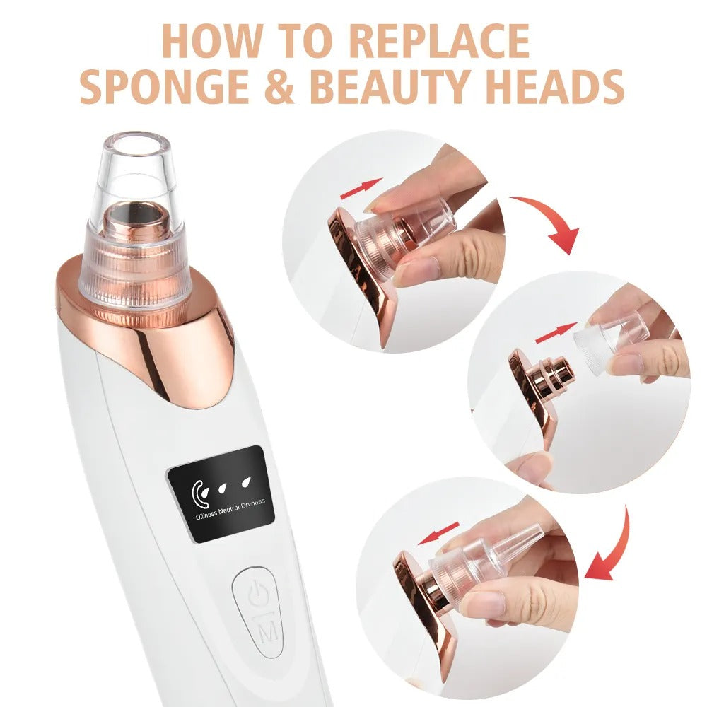 5-in-1 Rechargeable Blackhead Remover for Facial Pore Cleaner
