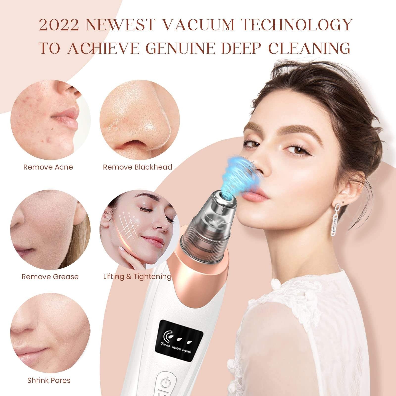5-in-1 Rechargeable Blackhead Remover for Facial Pore Cleaner