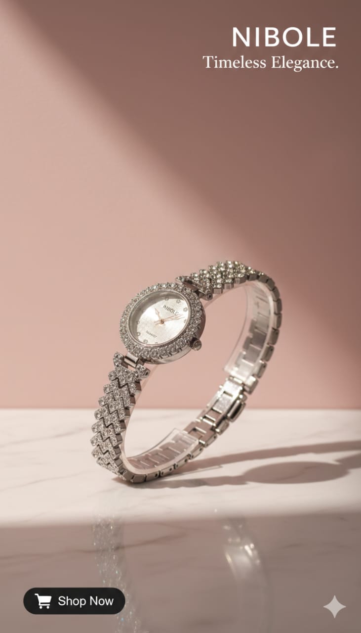 Luxury Diamond Stainless Steel Wrist Watch for womens
