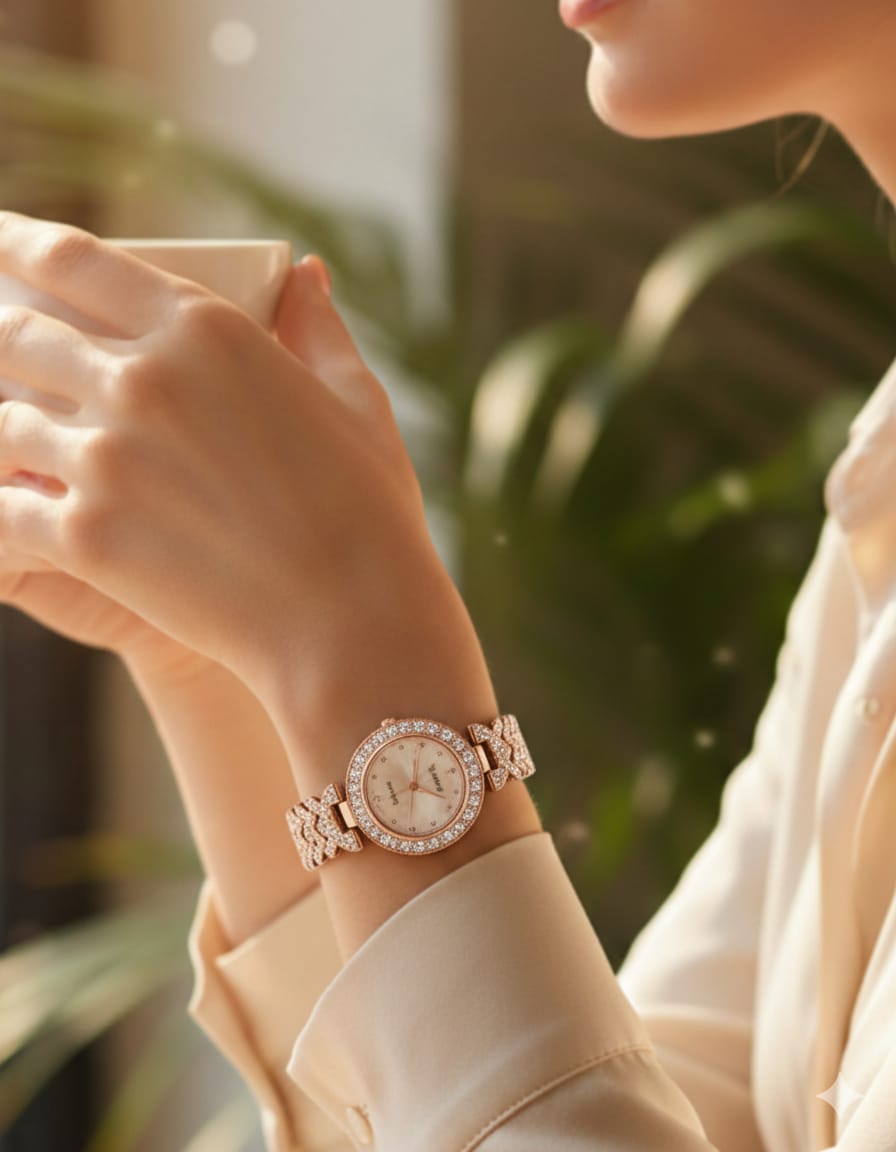 Luxury Diamond Stainless Steel Wrist Watch for womens