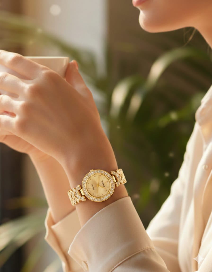 Luxury Diamond Stainless Steel Wrist Watch for womens
