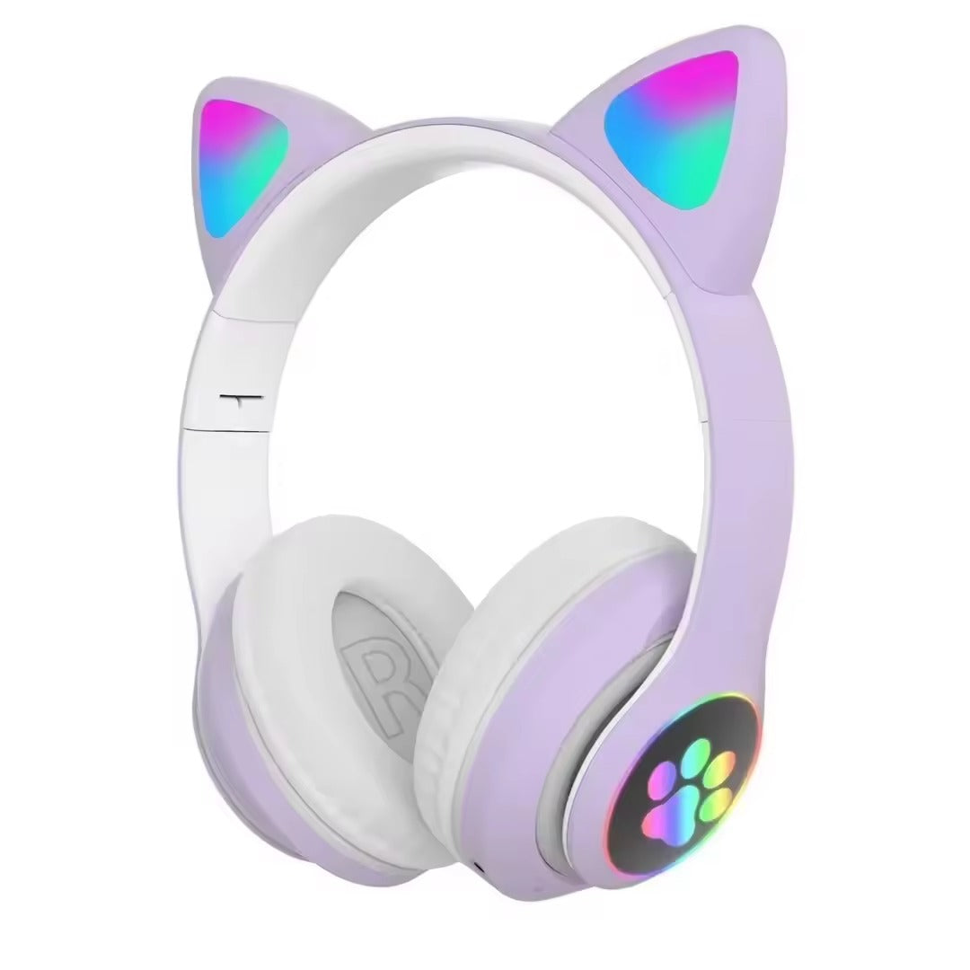 Cat Ear Bluetooth LED Light Wireless Headphones
