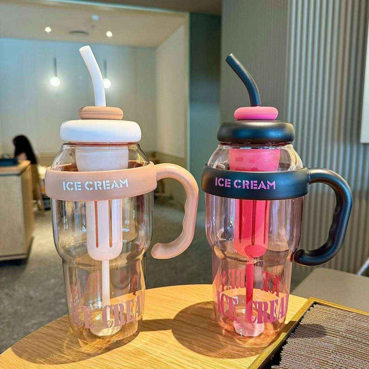 1300 ml Ice Cream Cup Tumbler With Straw