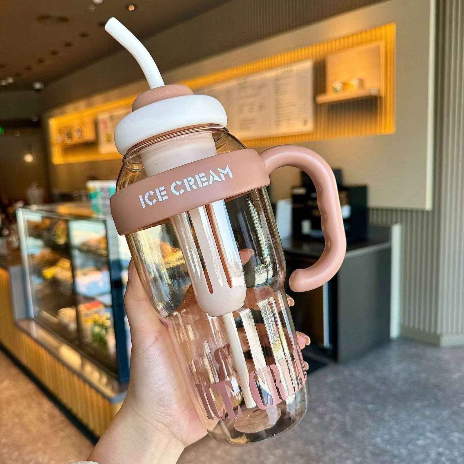1300 ml Ice Cream Cup Tumbler With Straw