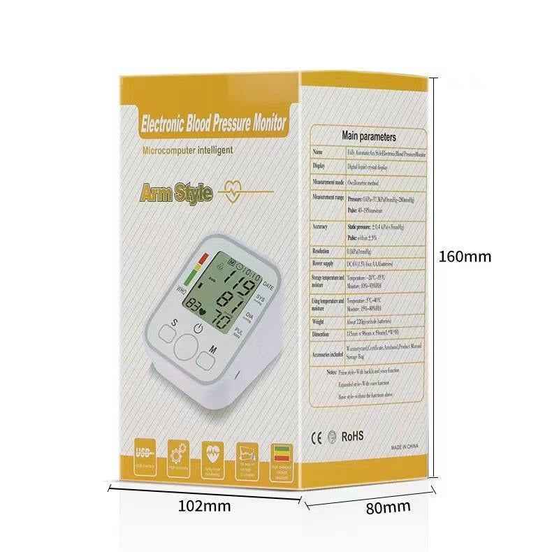 Electronic Arm Blood Pressure Monitor with Voice Broadcast