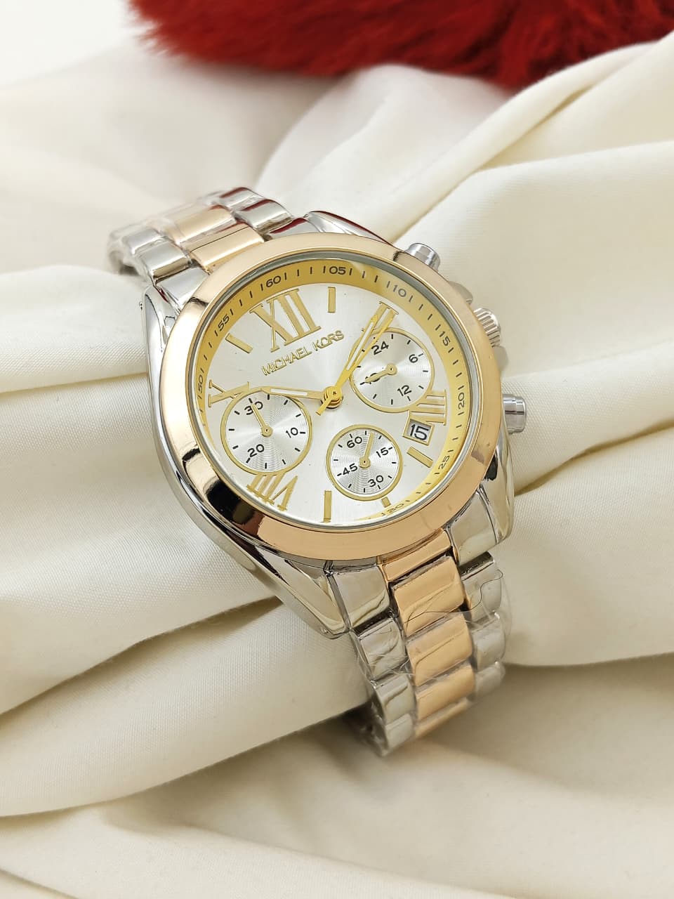 Michael Kors Style Two-Tone Gold & Silver Chronograph Watch