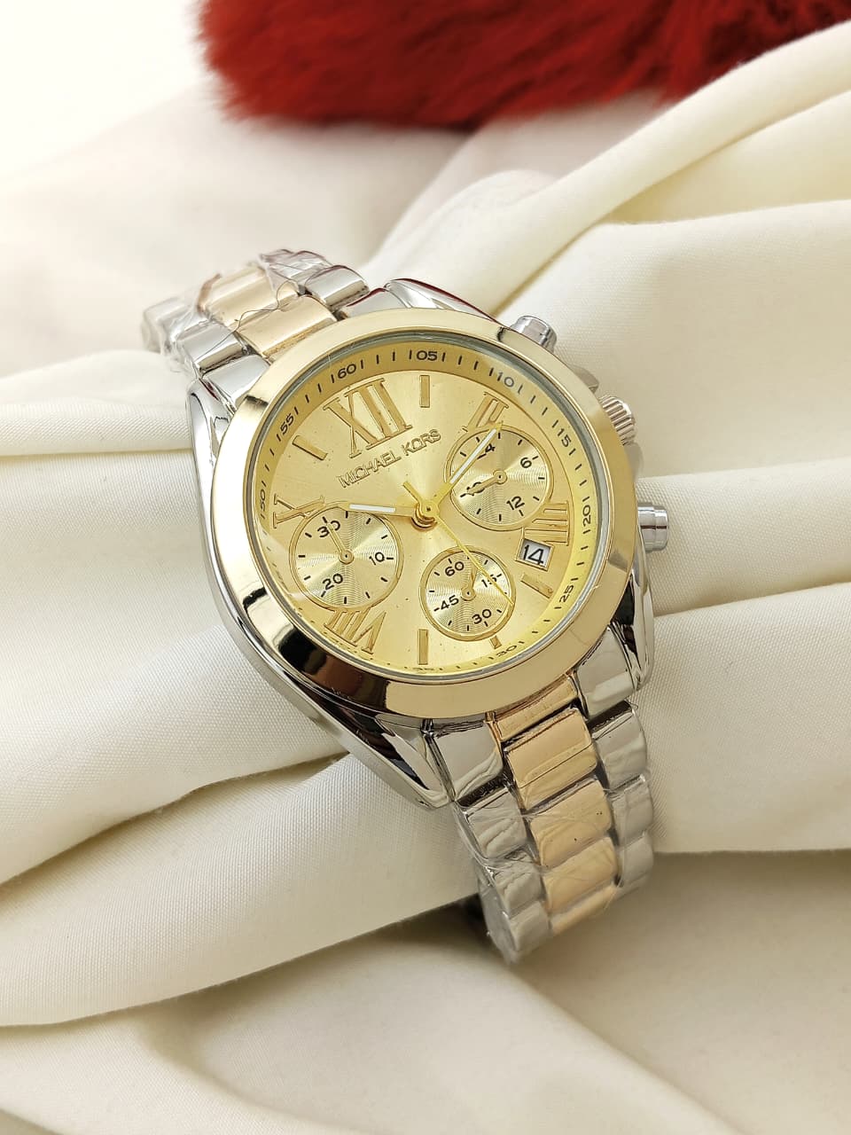 Michael Kors Style Two-Tone Gold & Silver Chronograph Watch