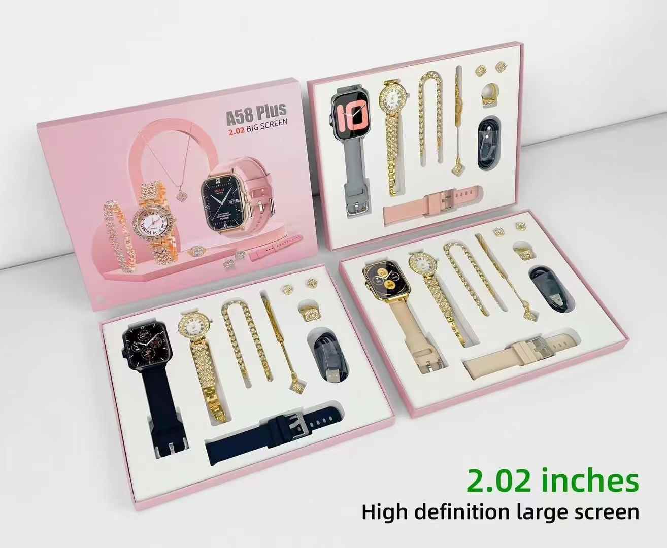 A58 Plus Smart Watch Gift Set for Women